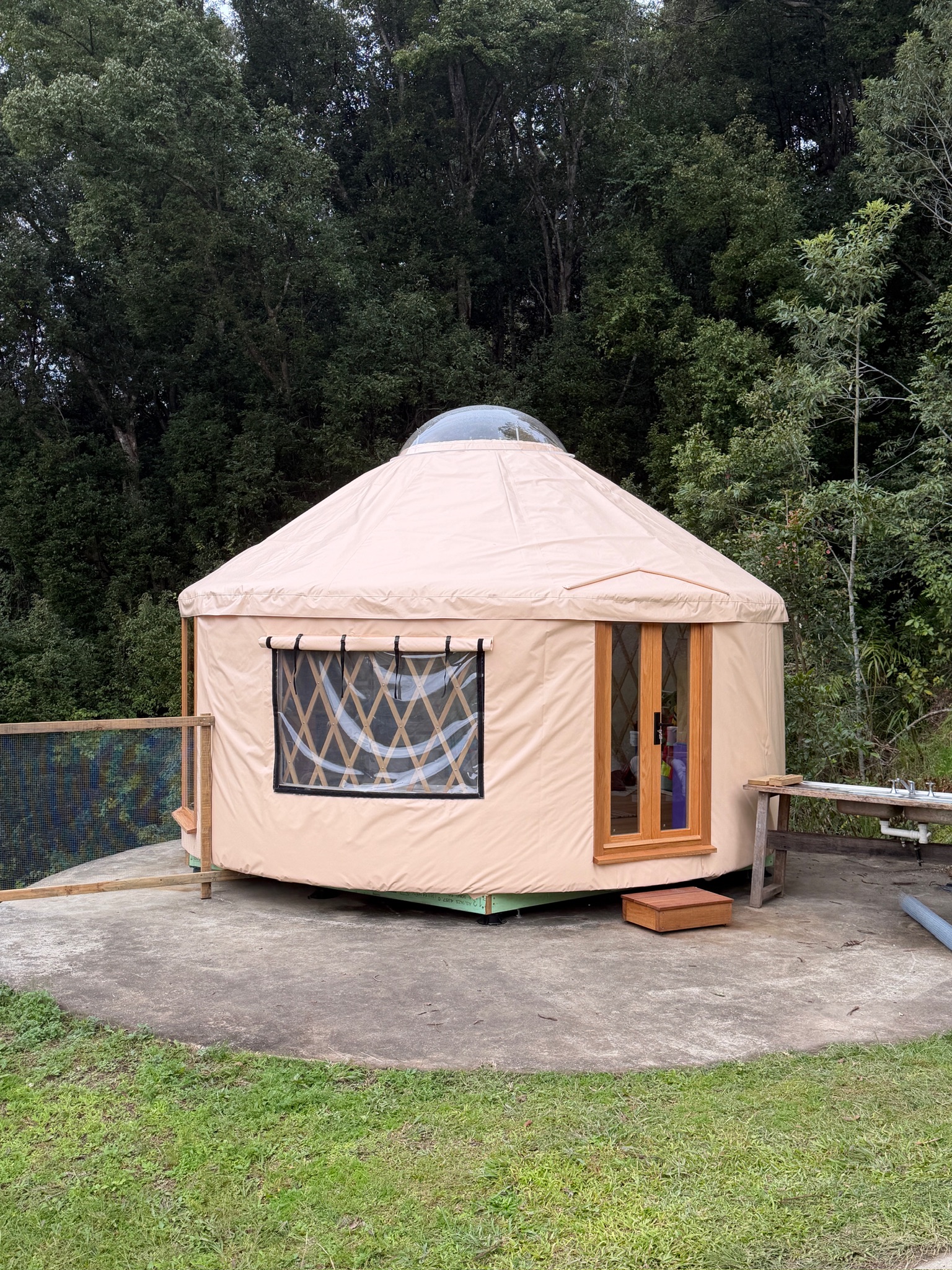 5m yurt exterior from the garden