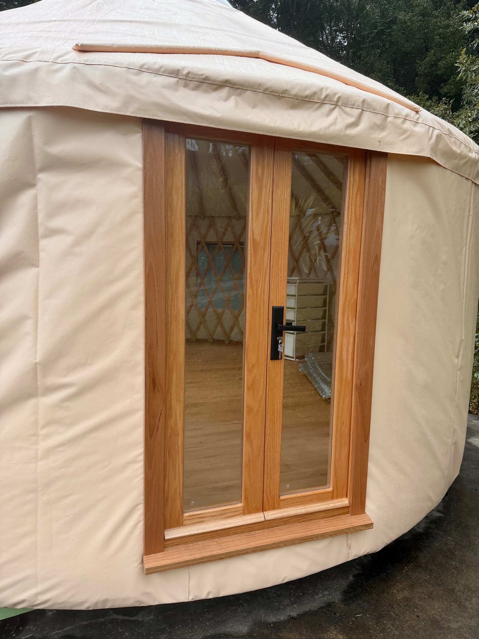 Front door detail on the 5m yurt